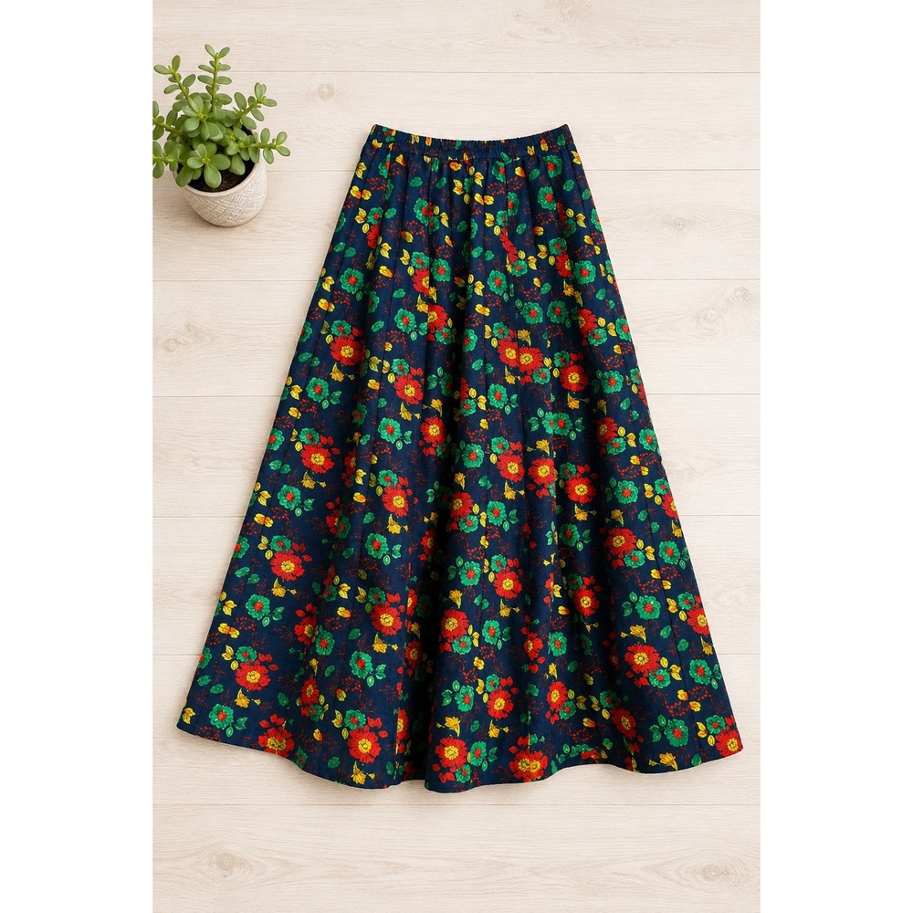 Vintage Handmade Floral Maxi Skirt Cottagecore Prairie Boho Dopamine‎ Loud 70s
